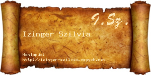 Izinger Szilvia névjegykártya